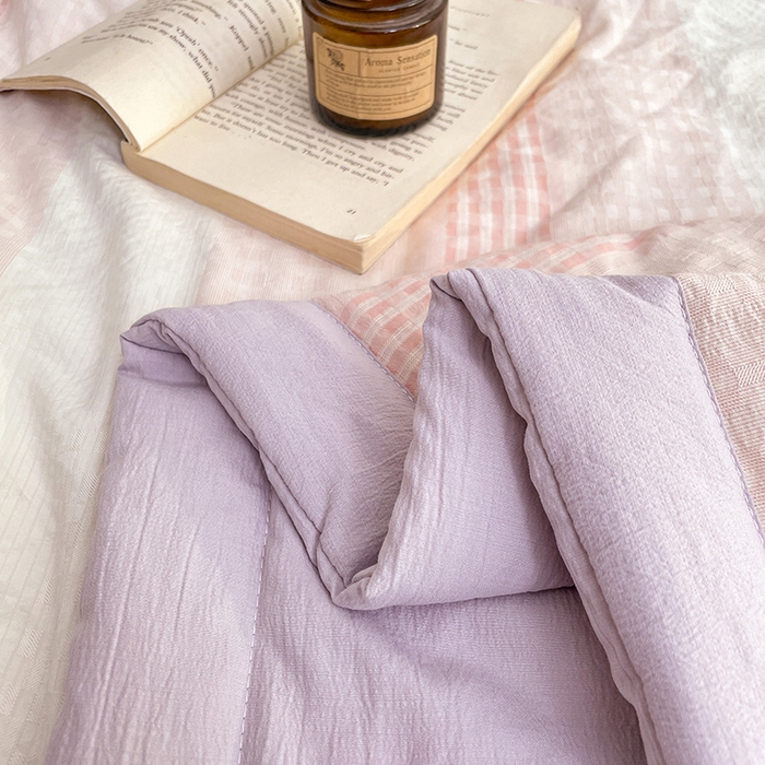 91家纺网 家纺一手货源 找家纺 VIP被业 2026新款雅织提花亚麻夏被夏凉被空调被 紫樱织梦