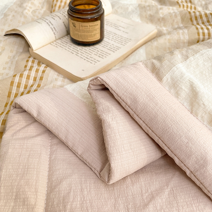 91家纺网 家纺一手货源 找家纺 VIP被业 2026新款雅织提花亚麻夏被夏凉被空调被 桃棕织序