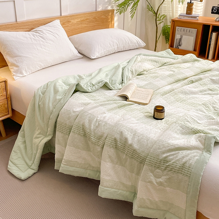 91家纺网 家纺一手货源 找家纺 VIP被业 2026新款雅织提花亚麻夏被夏凉被空调被 青禾枕风