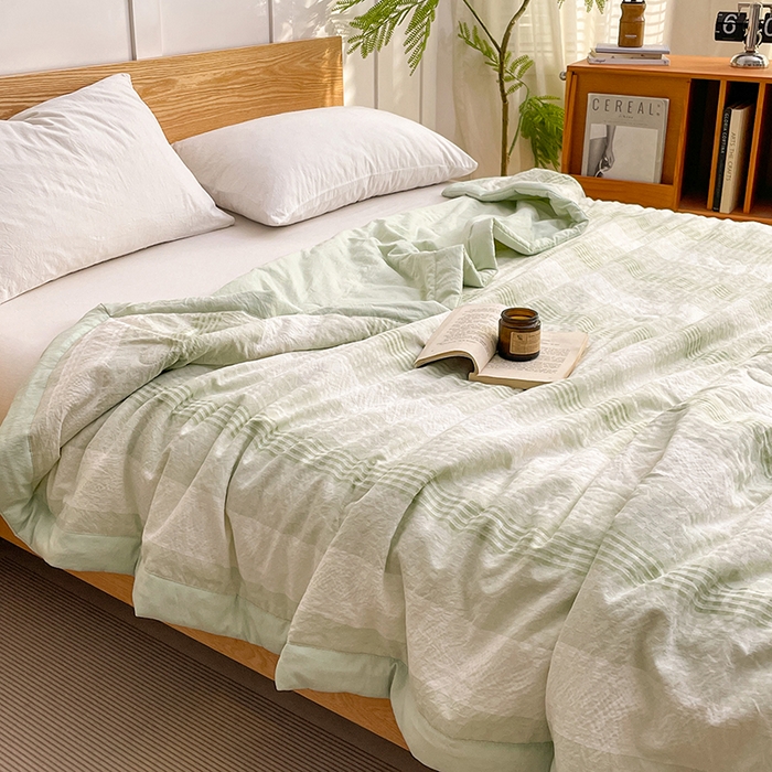 91家纺网 家纺一手货源 找家纺 VIP被业 2026新款雅织提花亚麻夏被夏凉被空调被 青禾枕风