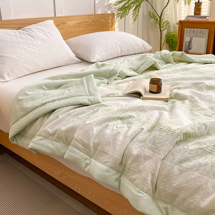 91家纺网 家纺一手货源 找家纺 VIP被业 2026新款雅织提花亚麻夏被夏凉被空调被 青禾枕风