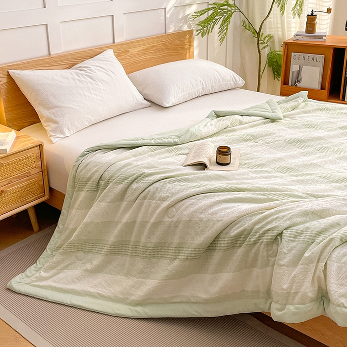 91家纺网 家纺一手货源 找家纺 VIP被业 2026新款雅织提花亚麻夏被夏凉被空调被 青禾枕风