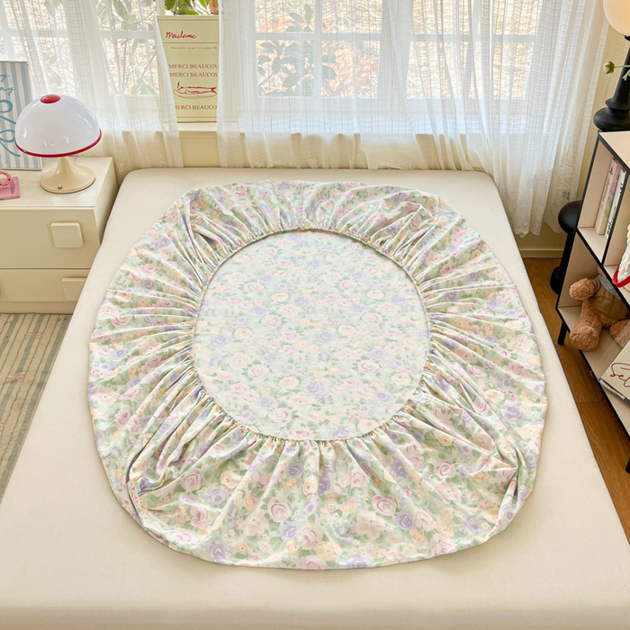 91家纺网 家纺一手货源 找家纺 好亿来家纺 2026新款全棉纯棉印花小清新床笠单件床笠单品单床笠 梦幻花楹