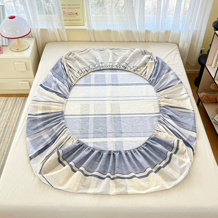 91家纺网 家纺一手货源 找家纺 好亿来家纺 2026新款全棉纯棉印花小清新床笠单件床笠单品单床笠 塞纳风情