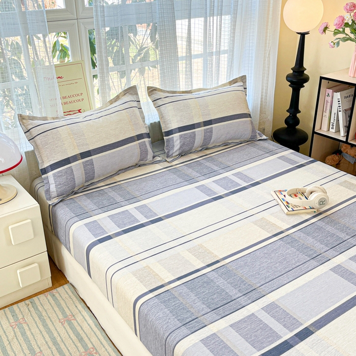 91家纺网 家纺一手货源 找家纺 好亿来家纺 2026新款全棉纯棉印花小清新床笠单件床笠单品单床笠 塞纳风情