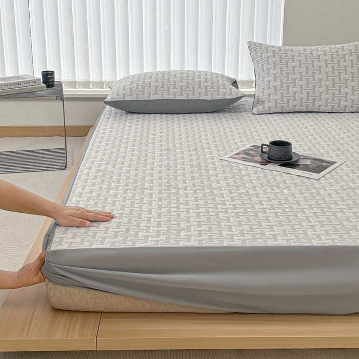 91家纺网 家纺一手货源 找家纺 馨乐家纺 2026新款A类三层纱夹棉床笠（特殊尺寸 量大可定制） 三层纱床笠-问夏