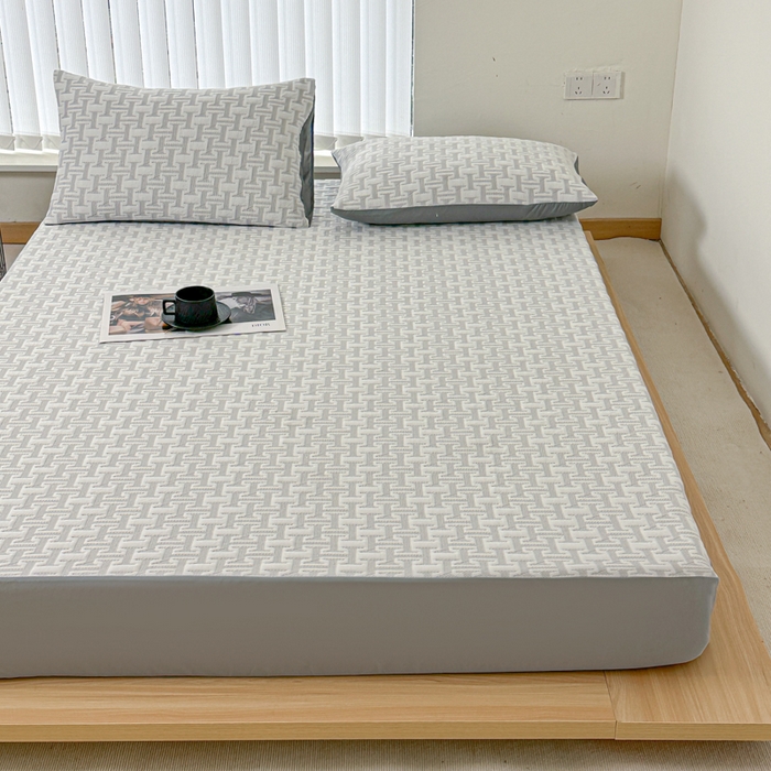 91家纺网 家纺一手货源 找家纺 馨乐家纺 2026新款A类三层纱夹棉床笠（特殊尺寸 量大可定制） 三层纱床笠-问夏