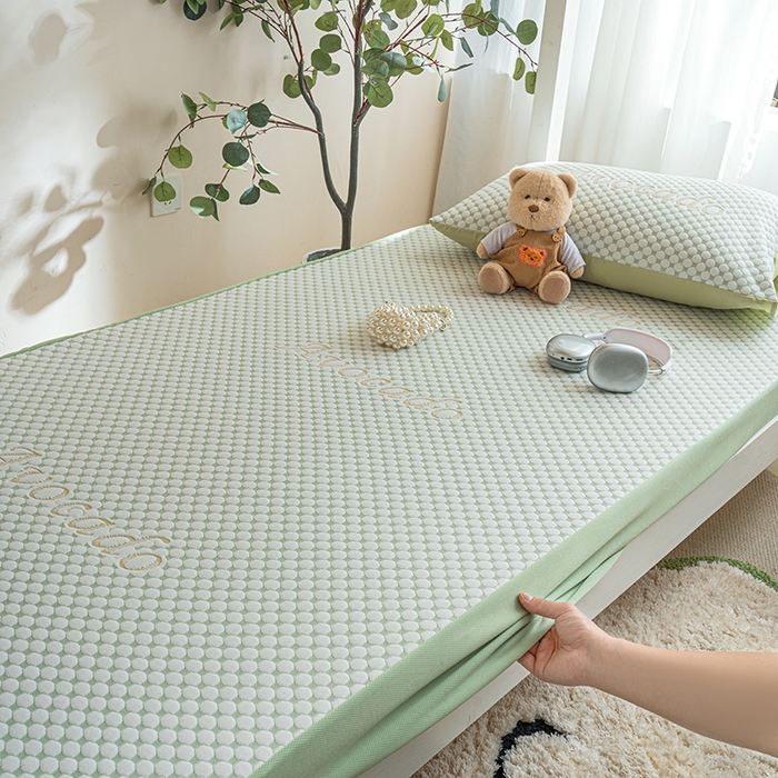 91家纺网 家纺一手货源 找家纺 馨乐家纺 2026新款A类三层纱夹棉床笠（特殊尺寸 量大可定制） 三层纱床笠-素雅