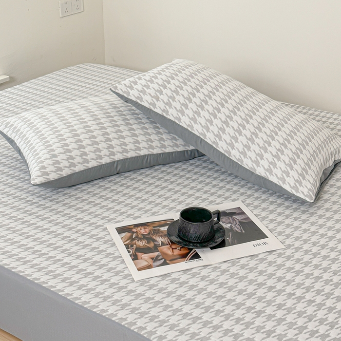 91家纺网 家纺一手货源 找家纺 馨乐家纺 2026新款A类三层纱夹棉床笠（特殊尺寸 量大可定制） 三层纱床笠-涵雁