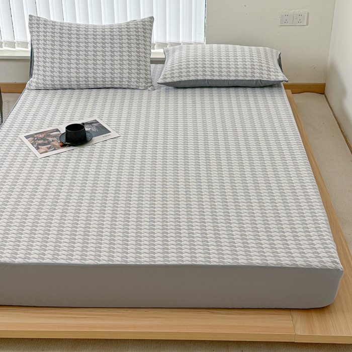 91家纺网 家纺一手货源 找家纺 馨乐家纺 2026新款A类三层纱夹棉床笠（特殊尺寸 量大可定制） 三层纱床笠-涵雁