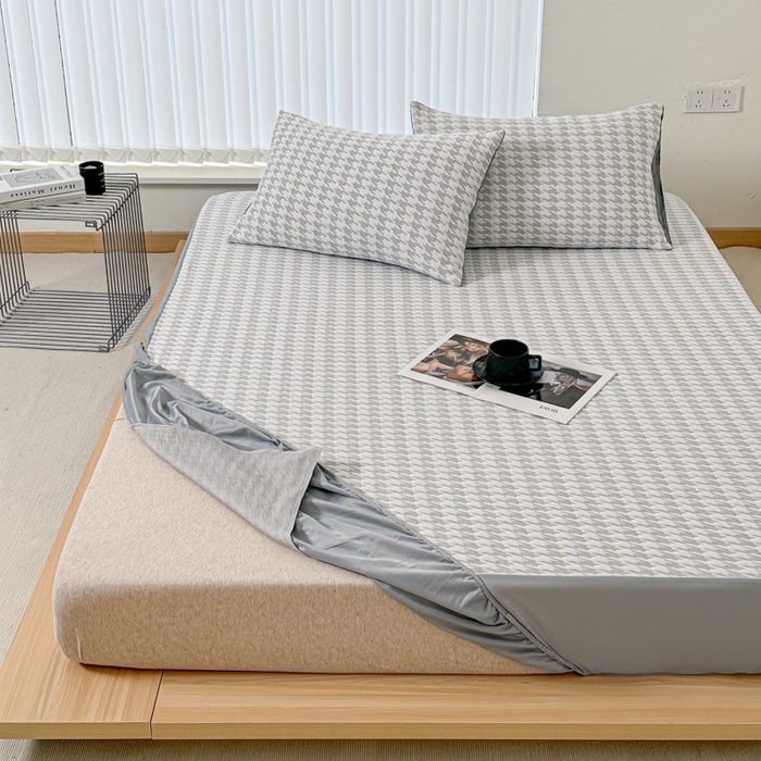 91家纺网 家纺一手货源 找家纺 馨乐家纺 2026新款A类三层纱夹棉床笠（特殊尺寸 量大可定制） 三层纱床笠-涵雁