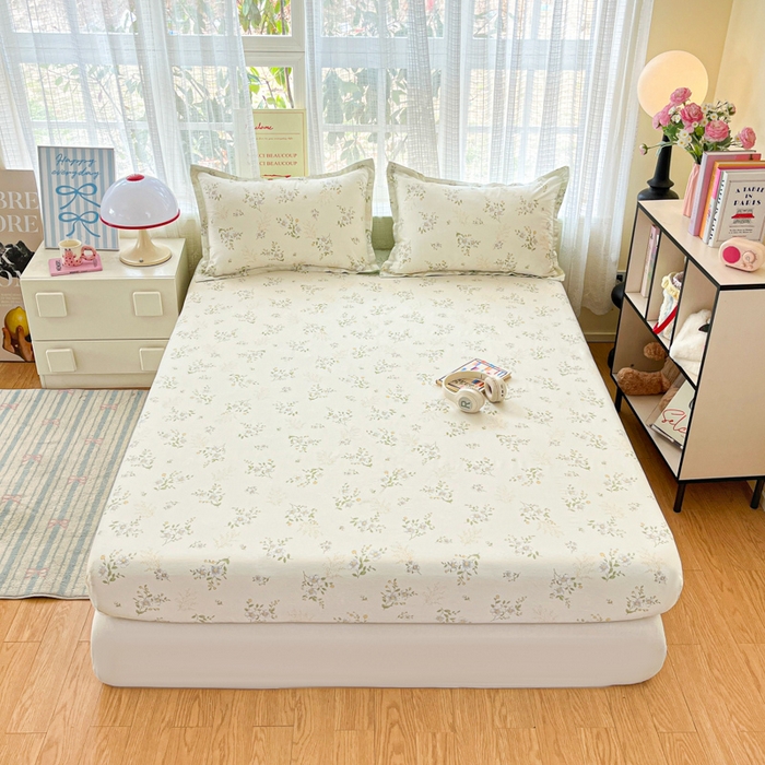 91家纺网 家纺一手货源 找家纺 好亿来家纺 2026新款全棉纯棉印花小清新床笠单件床笠单品单床笠 夏日铃兰-米