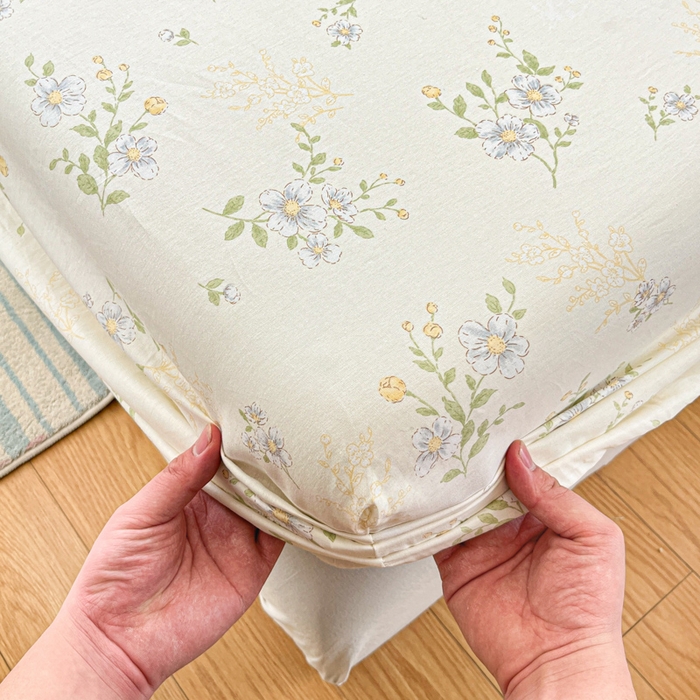 91家纺网 家纺一手货源 找家纺 好亿来家纺 2026新款全棉纯棉印花小清新床笠单件床笠单品单床笠 夏日铃兰-米