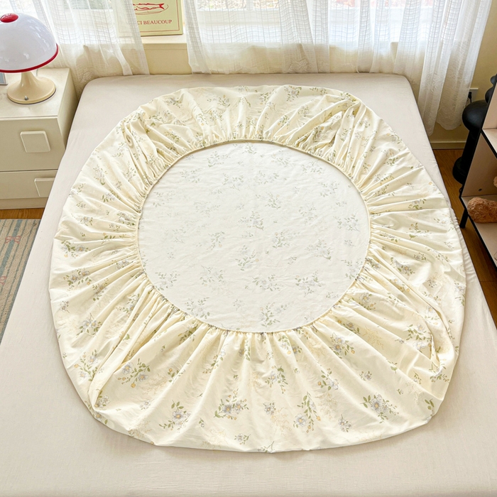 91家纺网 家纺一手货源 找家纺 好亿来家纺 2026新款全棉纯棉印花小清新床笠单件床笠单品单床笠 夏日铃兰-米