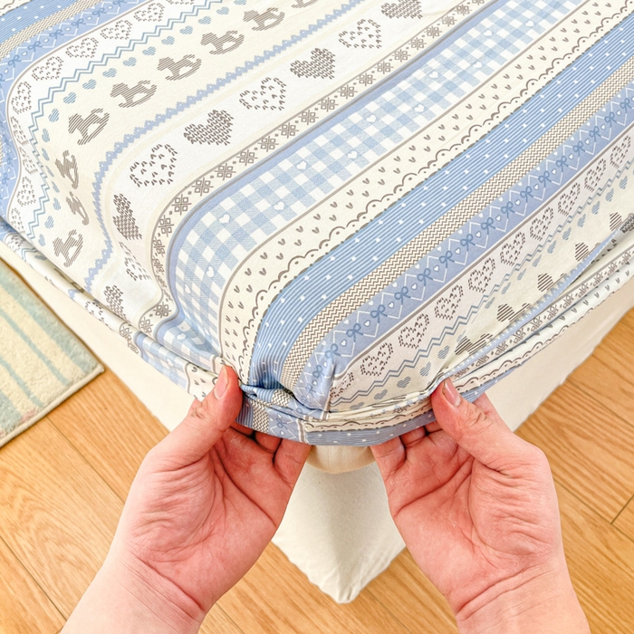 91家纺网 家纺一手货源 找家纺 好亿来家纺 2026新款全棉纯棉印花小清新床笠单件床笠单品单床笠 心软曲奇-蓝