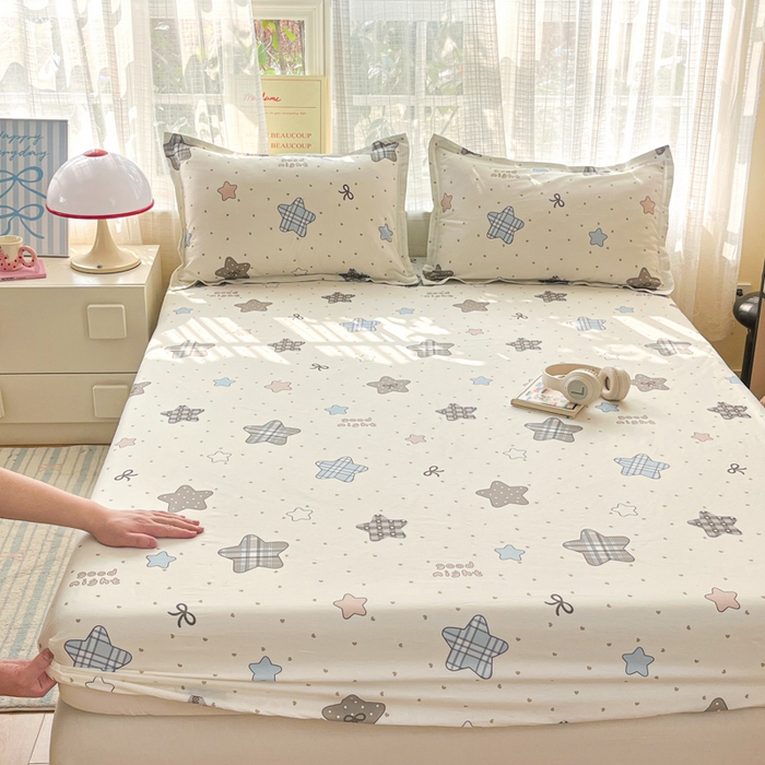 好亿来家纺 2026新款全棉纯棉印花小清新床笠单件床笠单品单床笠 星动情节