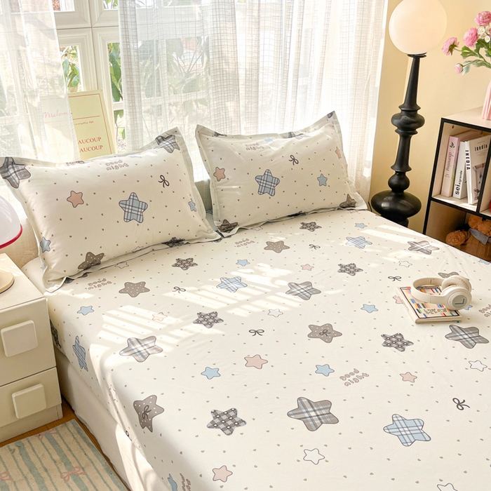 91家纺网 家纺一手货源 找家纺 好亿来家纺 2026新款全棉纯棉印花小清新床笠单件床笠单品单床笠 星动情节