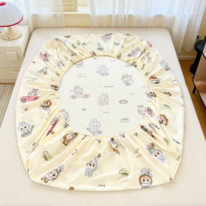 91家纺网 家纺一手货源 找家纺 好亿来家纺 2026新款全棉纯棉印花小清新床笠单件床笠单品单床笠 休闲布布