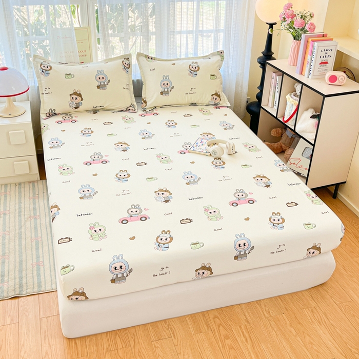 91家纺网 家纺一手货源 找家纺 好亿来家纺 2026新款全棉纯棉印花小清新床笠单件床笠单品单床笠 休闲布布