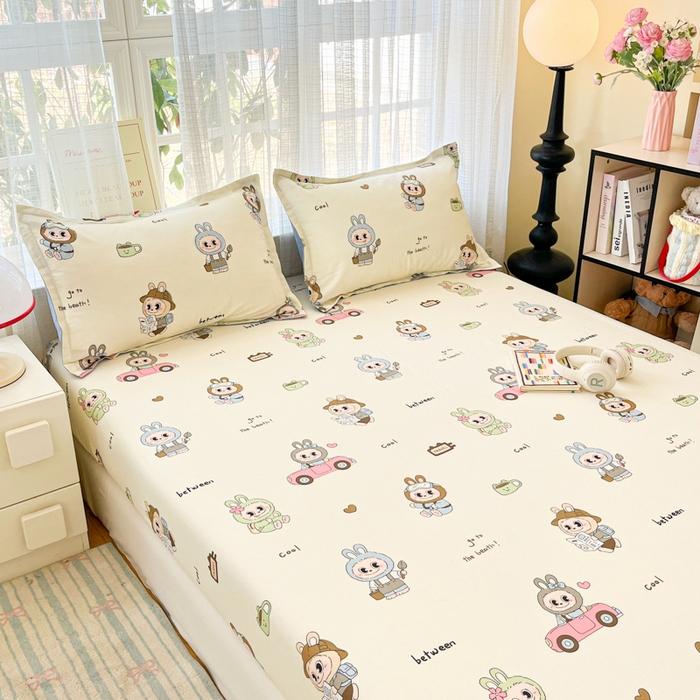 91家纺网 家纺一手货源 找家纺 好亿来家纺 2026新款全棉纯棉印花小清新床笠单件床笠单品单床笠 休闲布布