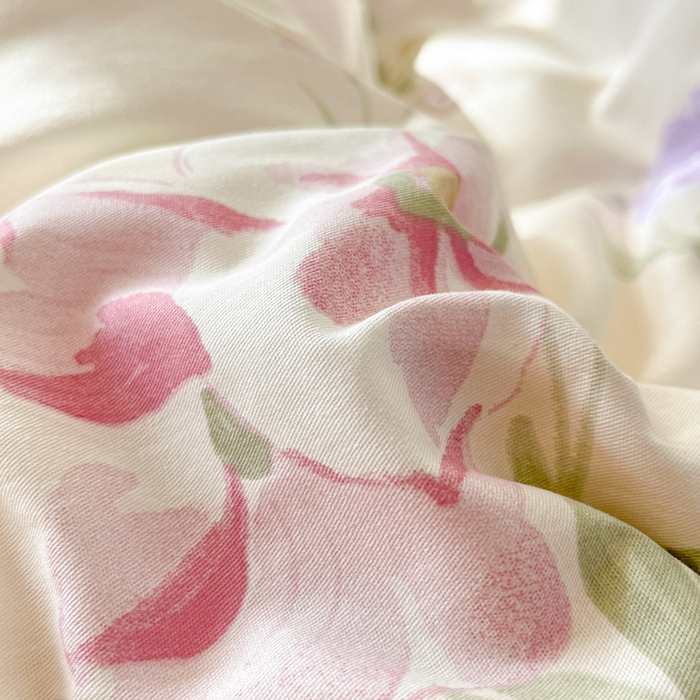 91家纺网 家纺一手货源 找家纺 好亿来家纺 2026新款全棉纯棉印花小清新床笠单件床笠单品单床笠 紫韵花香