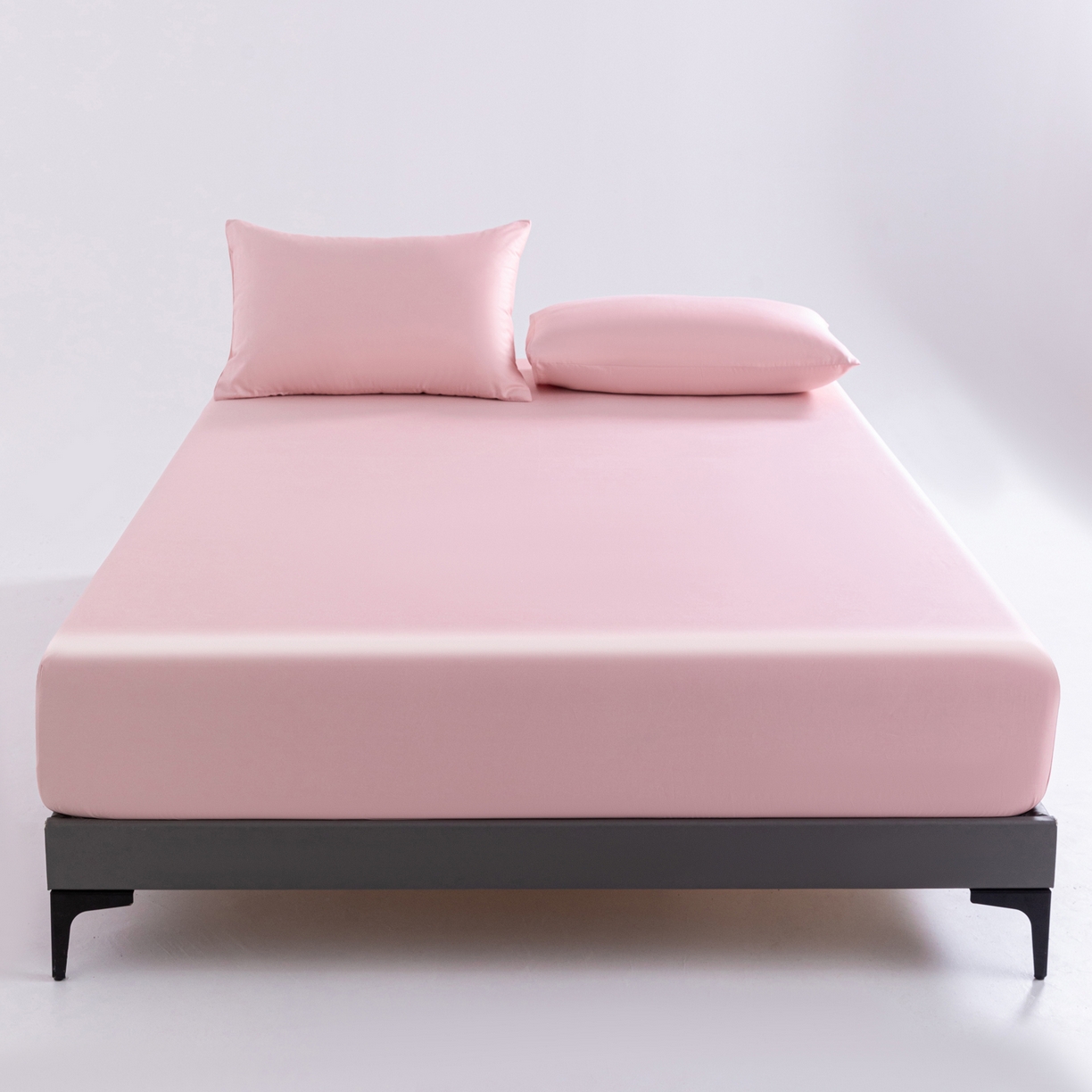 91家纺网 家纺一手货源 找家纺 梵心家纺 2026新款60s长绒棉全棉纯棉床笠单品床笠单件 浅胭粉