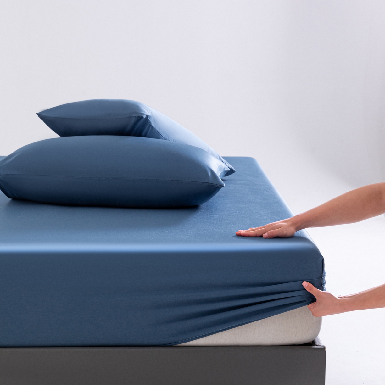 梵心家纺 2026新款60s长绒棉全棉纯棉床笠单品床笠单件 静川蓝