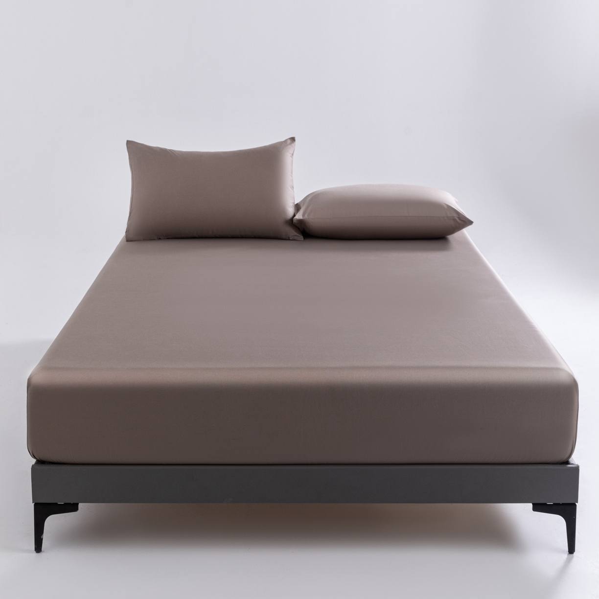 91家纺网 家纺一手货源 找家纺 梵心家纺 2026新款60s长绒棉全棉纯棉床笠单品床笠单件 烟栗棕