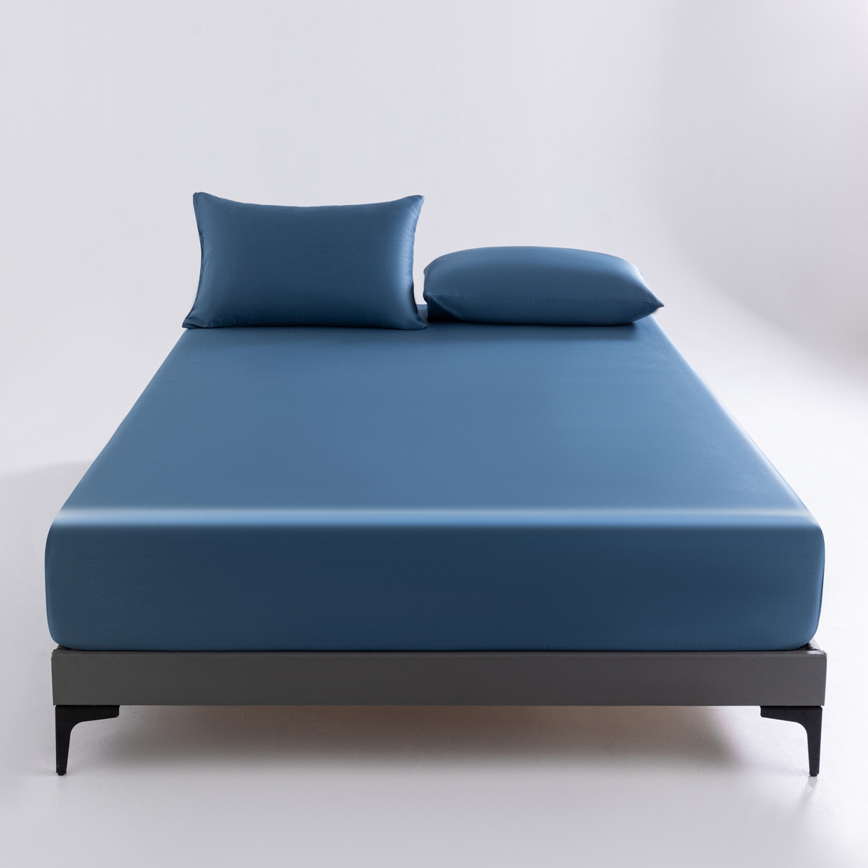 91家纺网 家纺一手货源 找家纺 梵心家纺 2026新款60s长绒棉全棉纯棉床笠单品床笠单件 静川蓝