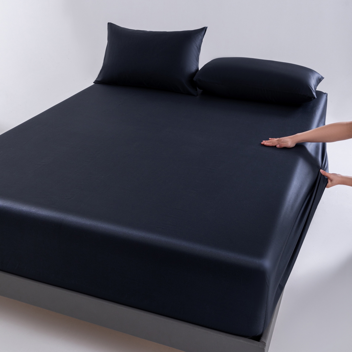 91家纺网 家纺一手货源 找家纺 梵心家纺 2026新款60s长绒棉全棉纯棉床笠单品床笠单件 蓝雾灰