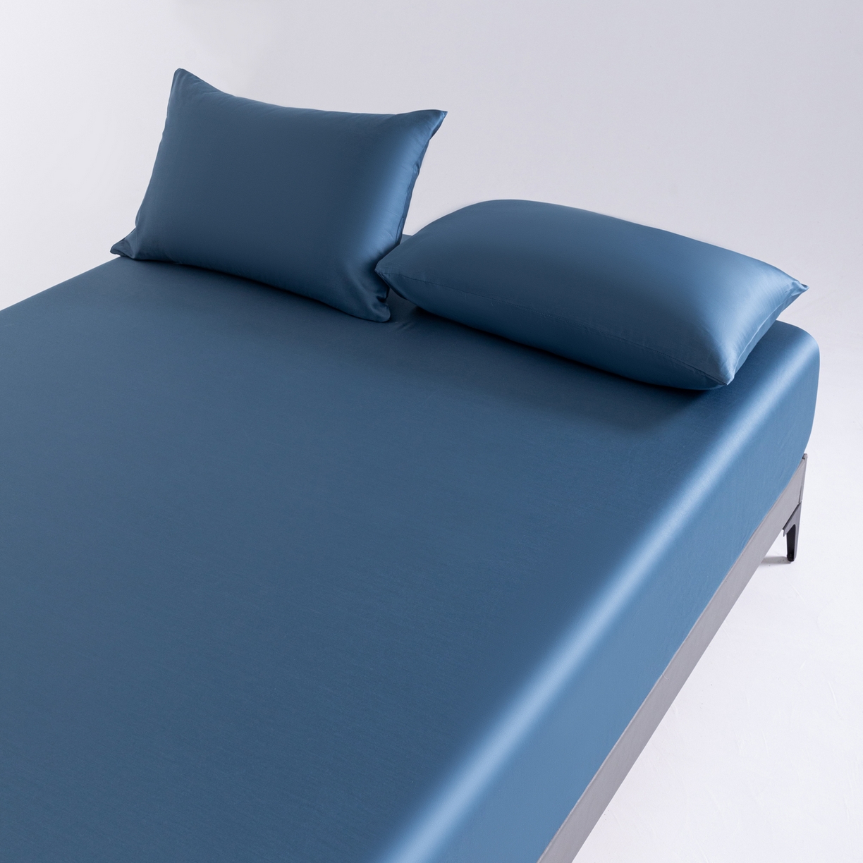 91家纺网 家纺一手货源 找家纺 梵心家纺 2026新款60s长绒棉全棉纯棉床笠单品床笠单件 静川蓝