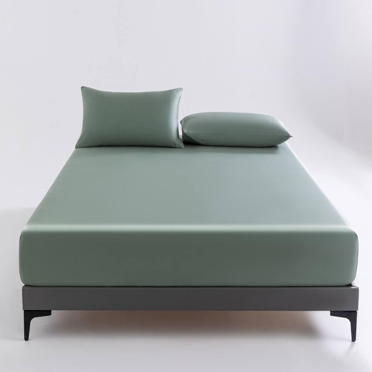 91家纺网 家纺一手货源 找家纺 梵心家纺 2026新款60s长绒棉全棉纯棉床笠单品床笠单件 松雾绿