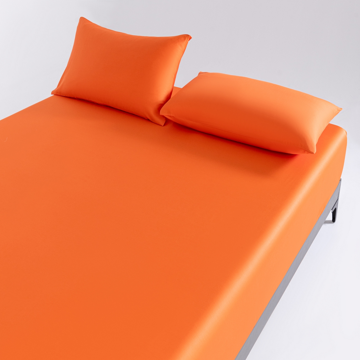 91家纺网 家纺一手货源 找家纺 梵心家纺 2026新款60s长绒棉全棉纯棉床笠单品床笠单件 橘色