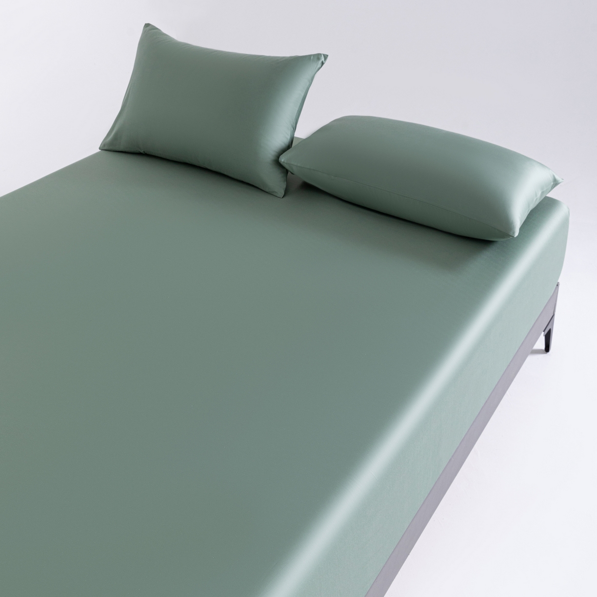 91家纺网 家纺一手货源 找家纺 梵心家纺 2026新款60s长绒棉全棉纯棉床笠单品床笠单件 松雾绿