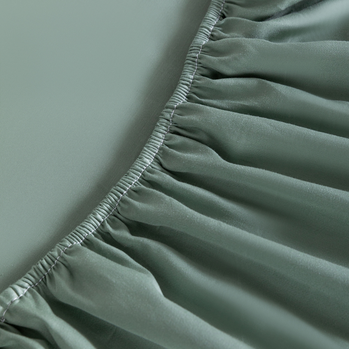 91家纺网 家纺一手货源 找家纺 梵心家纺 2026新款60s长绒棉全棉纯棉床笠单品床笠单件 松雾绿