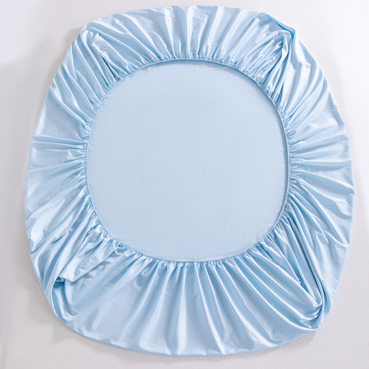 91家纺网 家纺一手货源 找家纺 梵心家纺 2026新款60s长绒棉全棉纯棉床笠单品床笠单件 云絮蓝