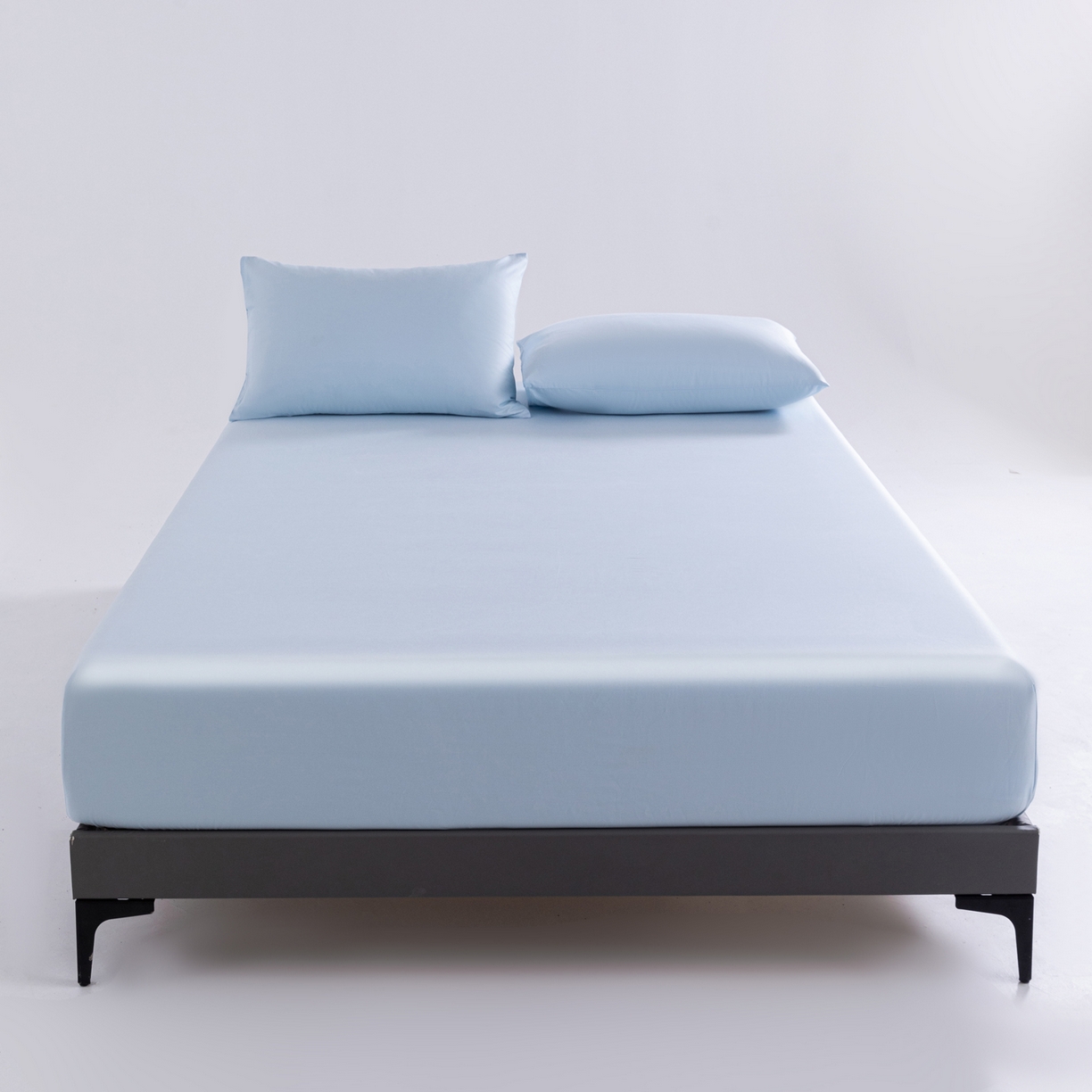 91家纺网 家纺一手货源 找家纺 梵心家纺 2026新款60s长绒棉全棉纯棉床笠单品床笠单件 云絮蓝