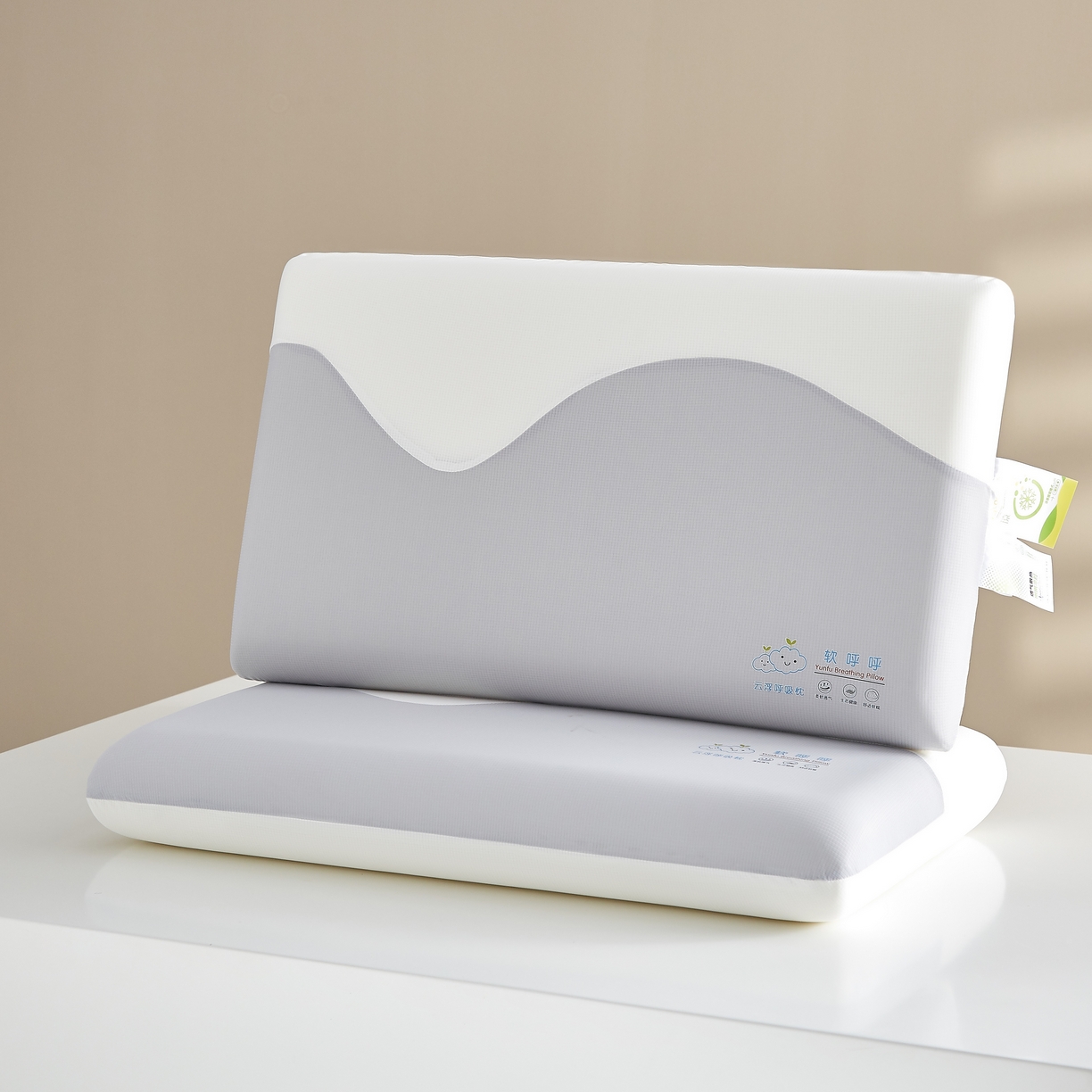 91家纺网 家纺一手货源 找家纺 （总）织布人 2026新款记忆枕夏季凉感云朵呼吸双拼零压慢回弹记忆棉枕头枕芯