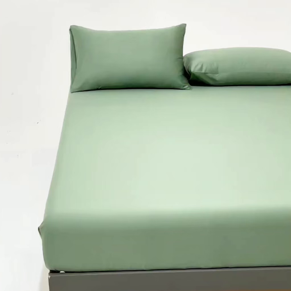 91家纺网 家纺一手货源 找家纺 梵心家纺 2026新款60s长绒棉全棉纯棉床笠单品床笠单件 松雾绿