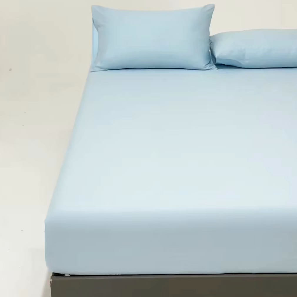 91家纺网 家纺一手货源 找家纺 梵心家纺 2026新款60s长绒棉全棉纯棉床笠单品床笠单件 云絮蓝