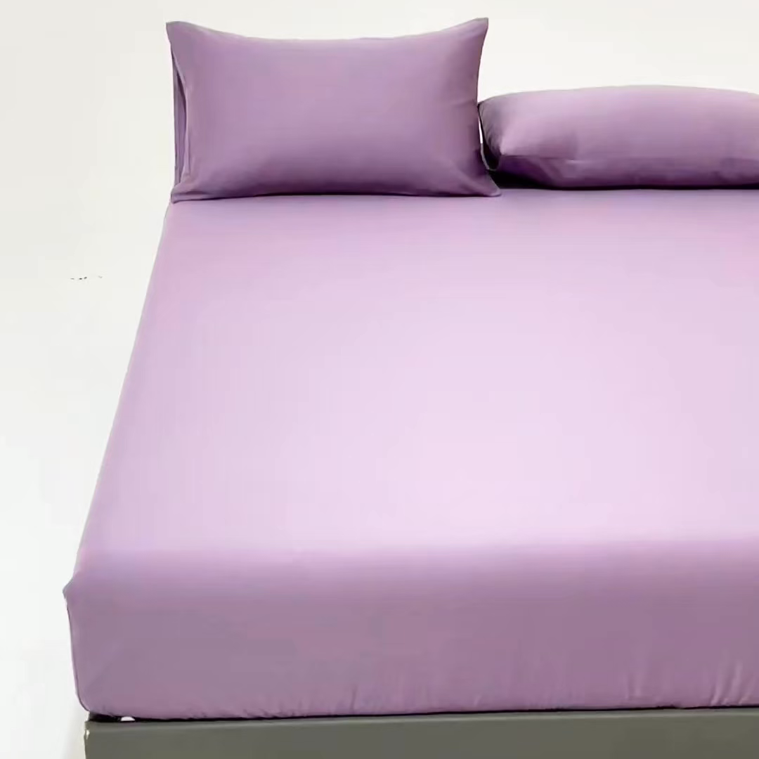 91家纺网 家纺一手货源 找家纺 梵心家纺 2026新款60s长绒棉全棉纯棉床笠单品床笠单件 堇雾紫