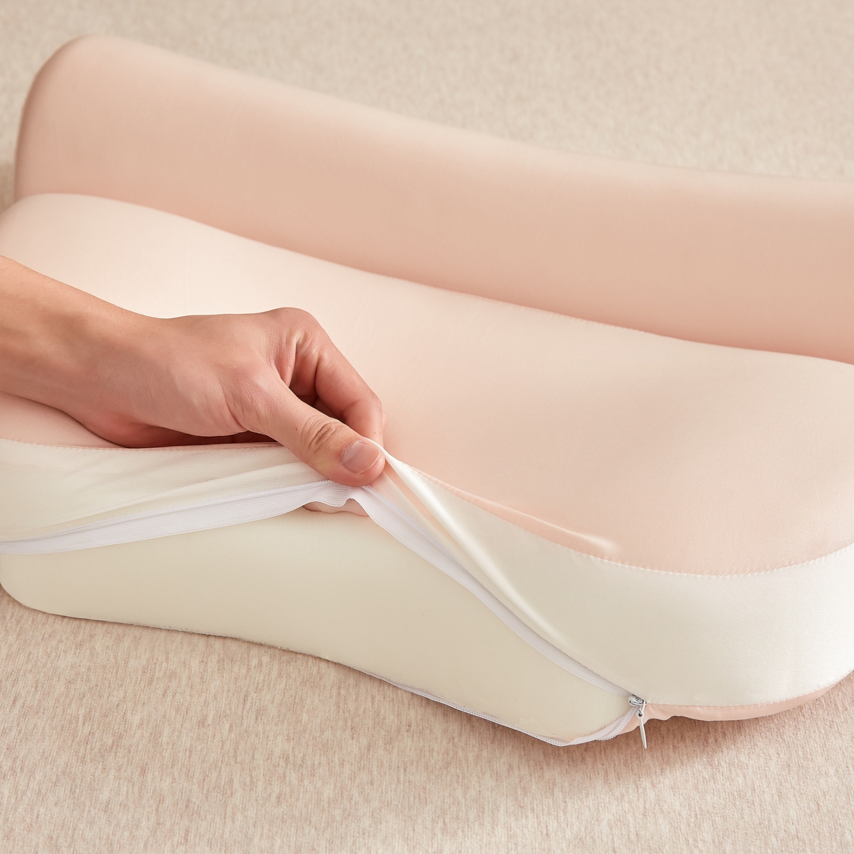 91家纺网 家纺一手货源 找家纺 织布人 2026新款记忆枕夏季凉感零压慢回弹记忆组合枕头成人颈椎记忆棉枕芯 凉感丝记忆棉组合枕-粉色