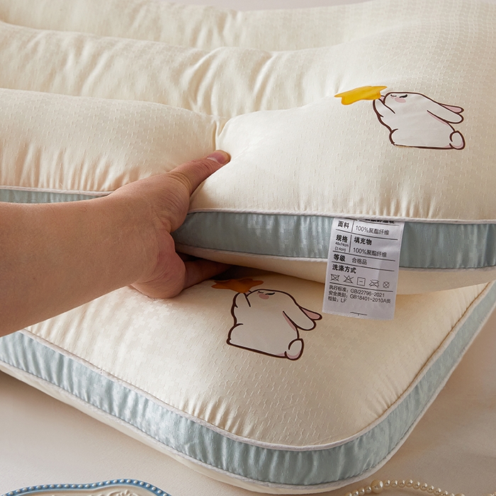 91家纺网 家纺一手货源 找家纺 （总）织布人 2026新款枕芯A类星愿兔亲子枕头儿童枕学生枕成人家用护颈椎枕头