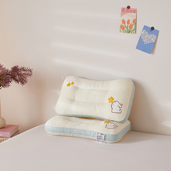 91家纺网 家纺一手货源 找家纺 （总）织布人 2026新款枕芯A类星愿兔亲子枕头儿童枕学生枕成人家用护颈椎枕头