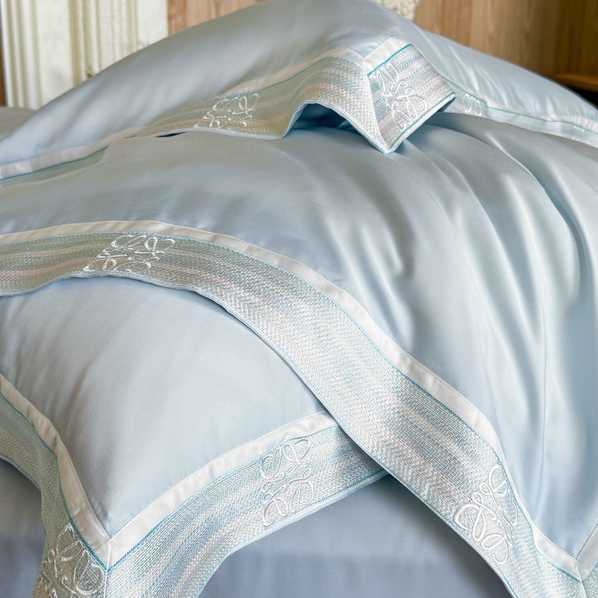 91家纺网 家纺一手货源 找家纺 初拾 2026新款60支奥地利进口兰精天丝四件套—春夏调色师 春夏调色师—海水蓝