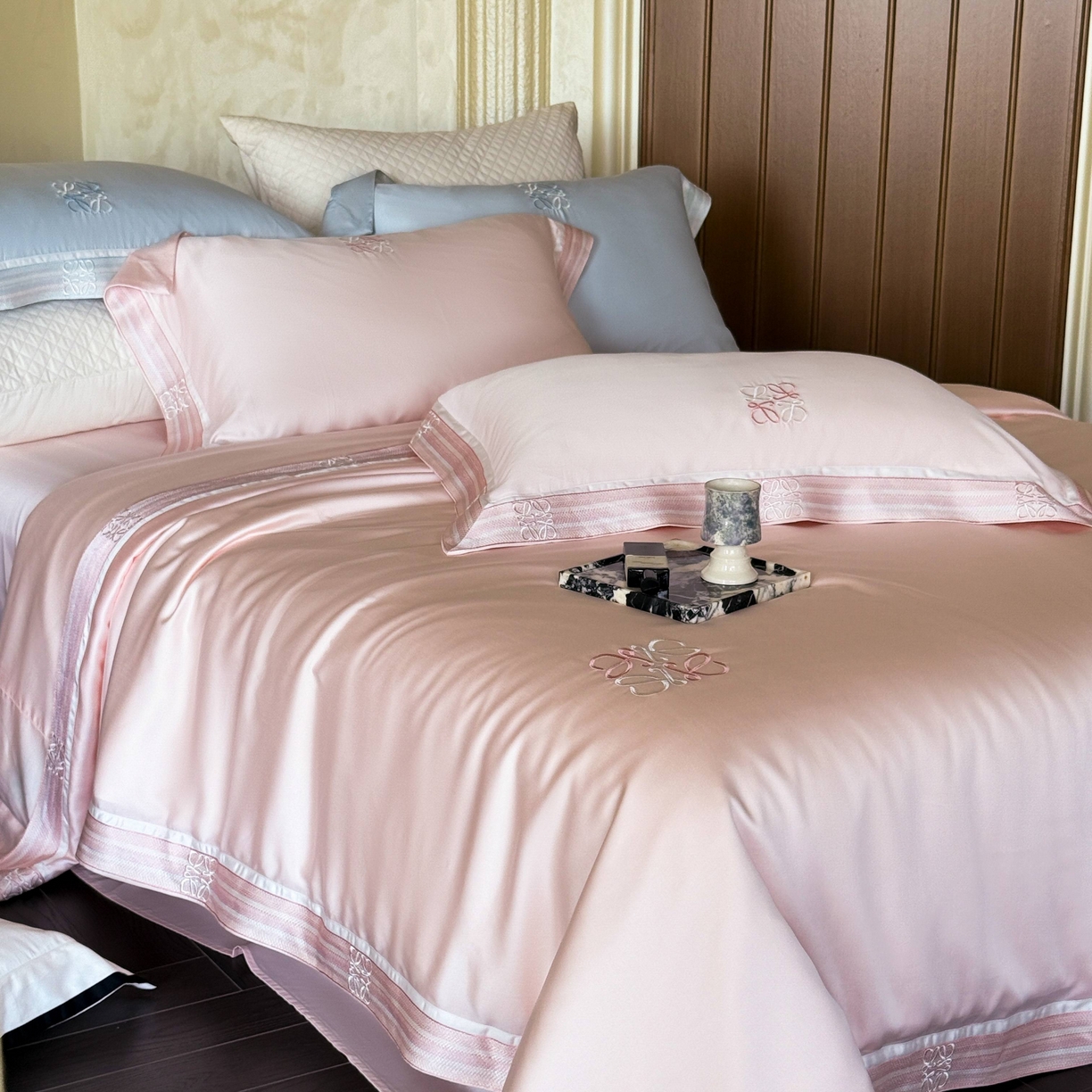 初拾 2026新款60支奥地利进口兰精天丝四件套—春夏调色师 春夏调色师—泡泡粉