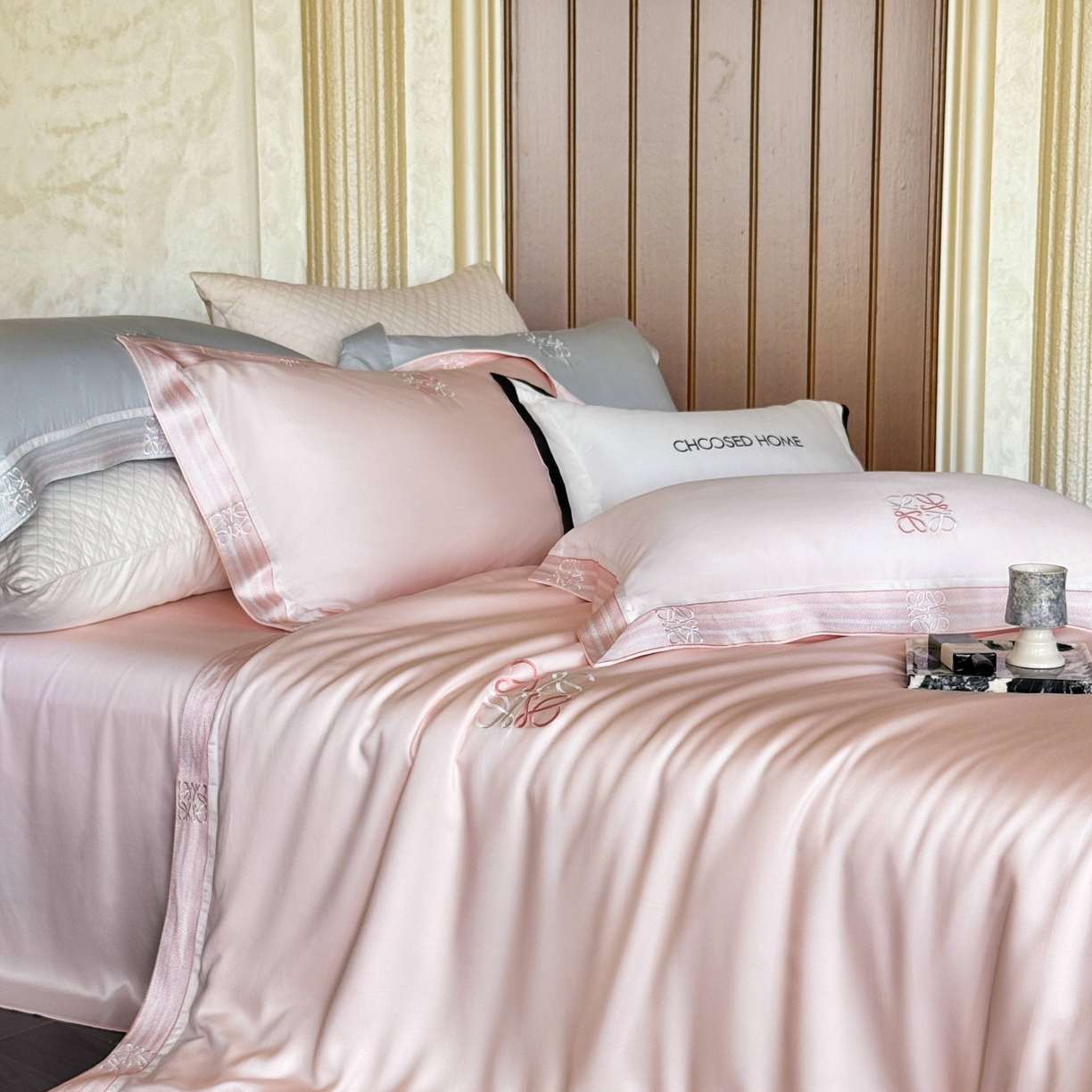 91家纺网 家纺一手货源 找家纺 初拾 2026新款60支奥地利进口兰精天丝四件套—春夏调色师 春夏调色师—泡泡粉