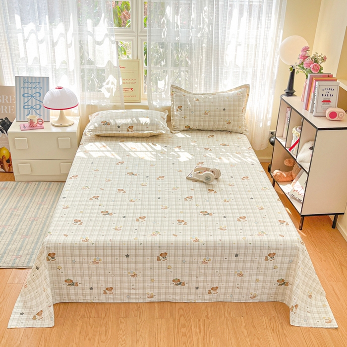 91家纺网 家纺一手货源 找家纺 （总）好亿来家纺 2026新款全棉纯棉印花小清新床单单件床单单品单床单