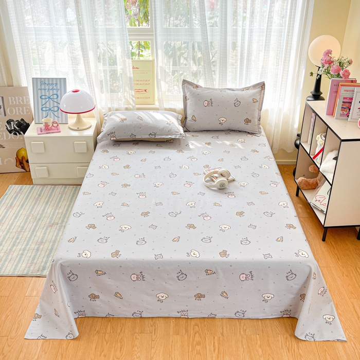 91家纺网 家纺一手货源 找家纺 （总）好亿来家纺 2026新款全棉纯棉印花小清新床单单件床单单品单床单