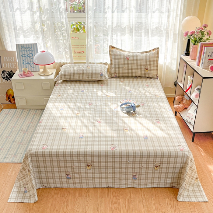 91家纺网 家纺一手货源 找家纺 （总）好亿来家纺 2026新款全棉纯棉印花小清新床单单件床单单品单床单